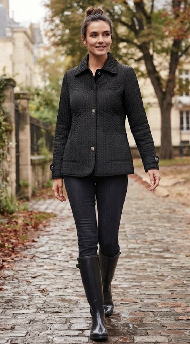 Mackintosh New England Black Quilted Barn Jacket Insulated Field Riding Coat M